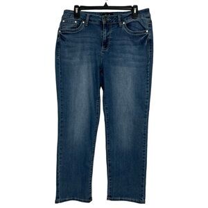 Earl Women’s Blue Jeans Sz 14 Embellishments/embroidery Missing/loose Distressed